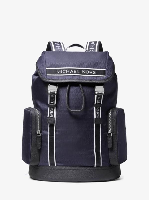 Panske Batohy Michael Kors Kent Logo Jacquard Indigo - Tasky Michael Kors Vypredaj | QUYJA-9501
